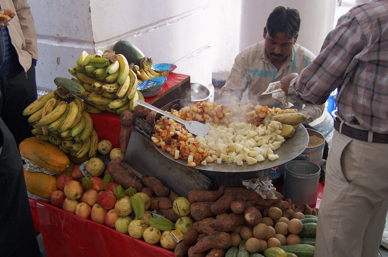 Vibrant chaat spread