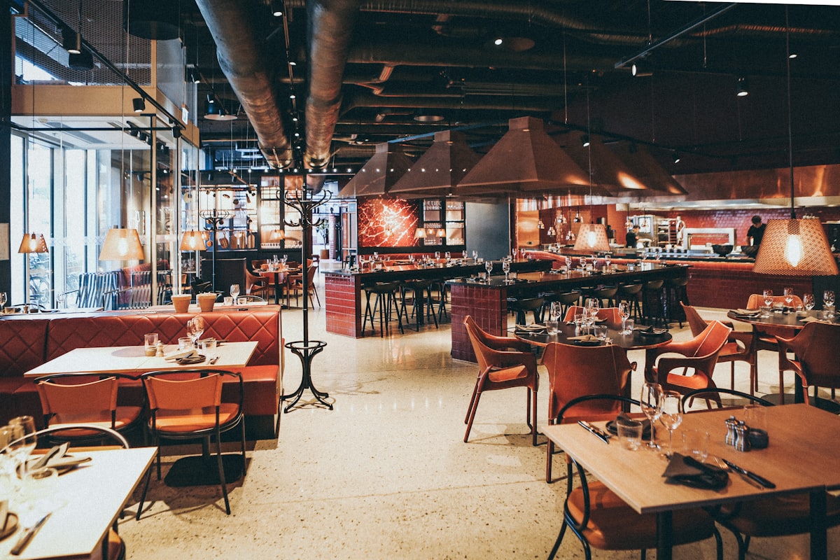 The warm glow of the Jugaroo dining room